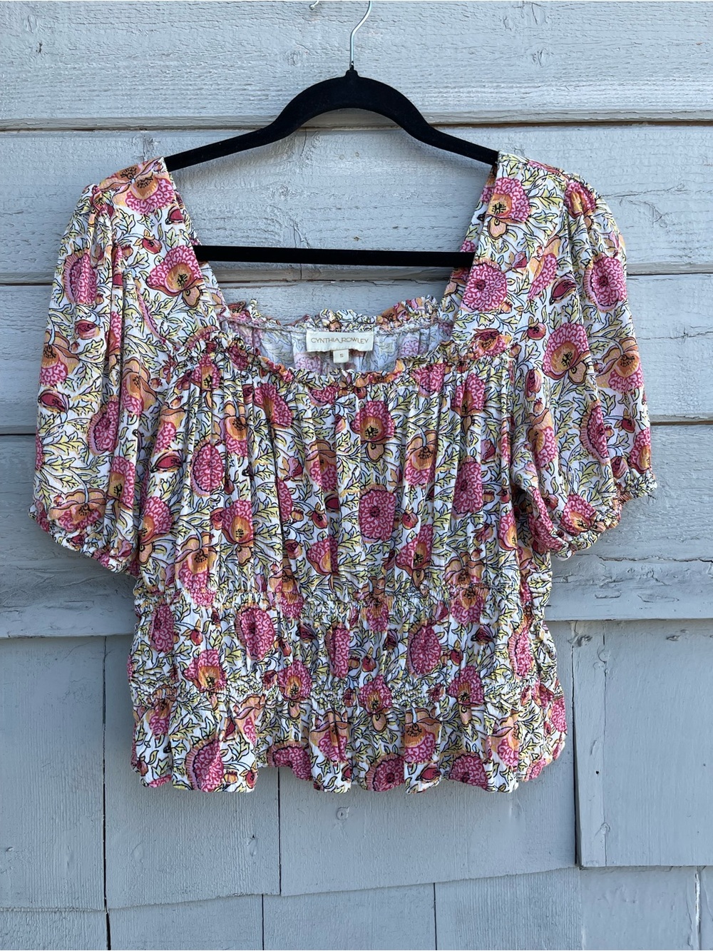Cynthia Rowley Floral Crop Blouse Size S
